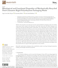 Forside for Rheological and Functional Properties of Mechanically Recycled Post-Consumer Rigid Polyethylene PackagingWaste